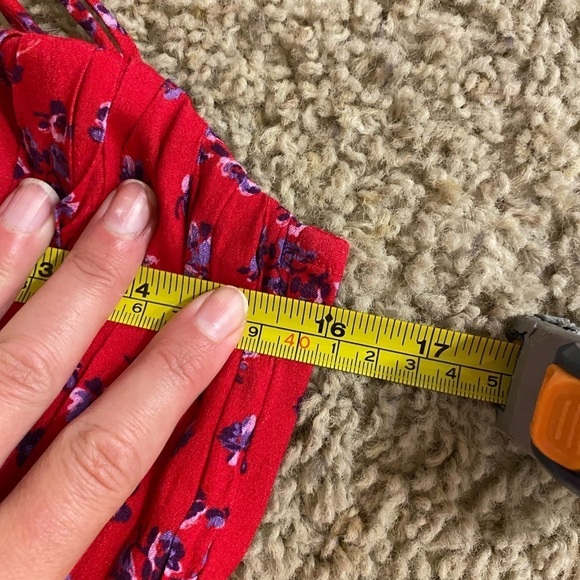 Rat & Boa Women’s Fia Red Micro Floral Tie Strap Dress Size M Mini Slip Dress - Picture 7 of 11